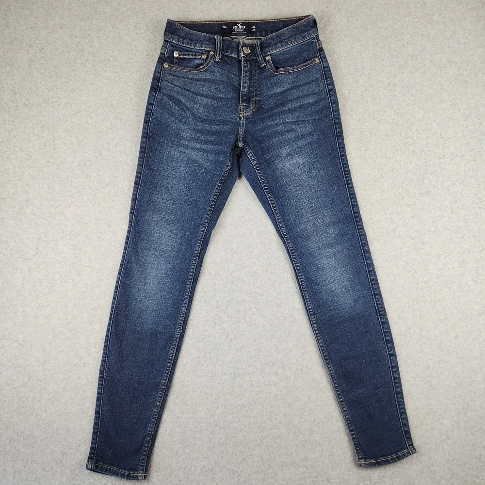 Hollister Super Skinny Stretchy Jeans Women's Size W26 L29 Actual Dark Wash 10s